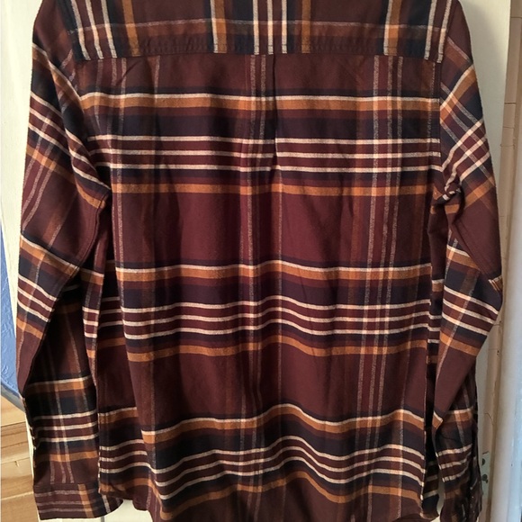Carhartt Burgundy and Brown Plaid Relaxed Fit Shirt with Tencel Label - Picture 2 of 4